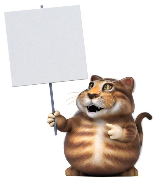 Divertente Personaggio Dei Cartoni Animati Gatto Illustrazione — Foto Stock