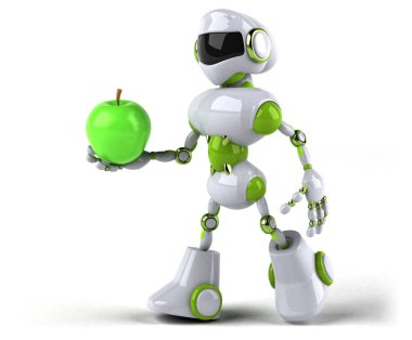 Apple - 3d çizim ile eğlenceli çizgi film karakteri