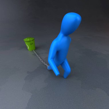  çizgi film karakteri ile bin - 3d çizim