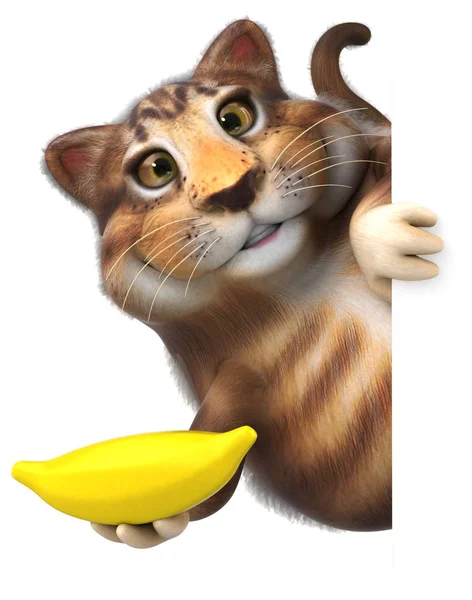 Leuk Personage Met Banaan Illustratie — Stockfoto