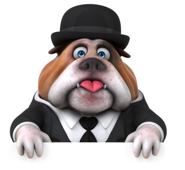 Eğlenceli bulldog - 3D İllüstrasyon