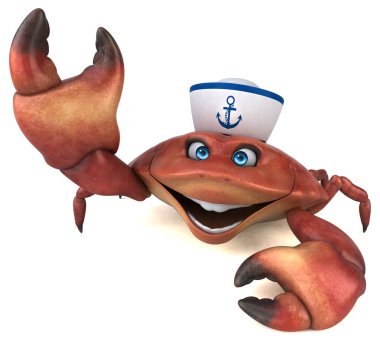 Eğlenceli Yengeç - 3d çizim