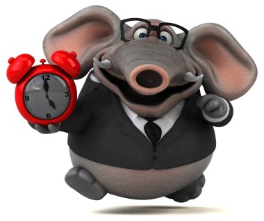 Eğlenceli fil işadamı - 3d çizim