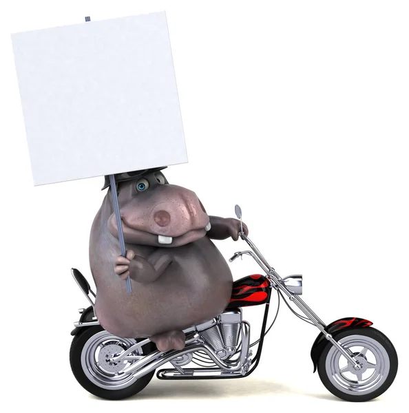 Fun Cartoon Character Motorbike Illustration — Stock Photo, Image