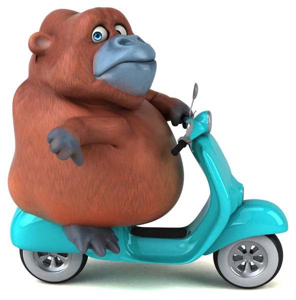 Fun Cartoon Character Motorbike Illustration — Stock Photo, Image