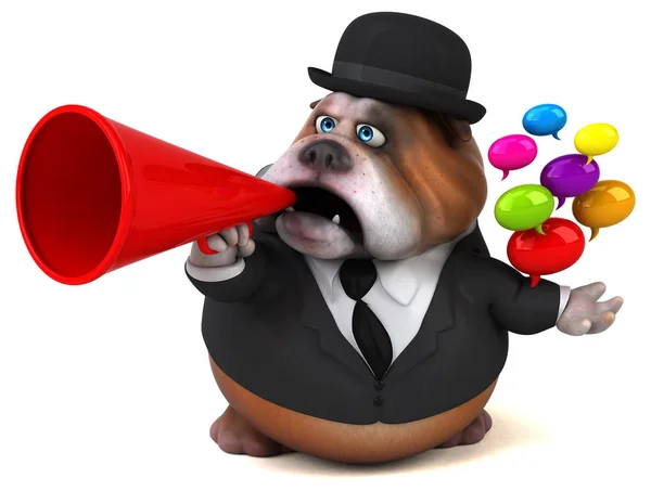 Fun Bulldog Bubbles Illustration — Stock Photo, Image