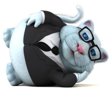 Eğlenceli kedi karakteri - 3D İllüstrasyon