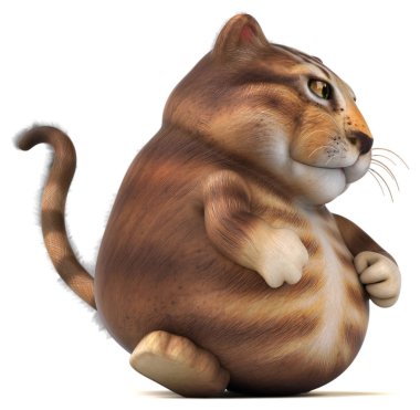 Eğlenceli kedi karakteri - 3D İllüstrasyon