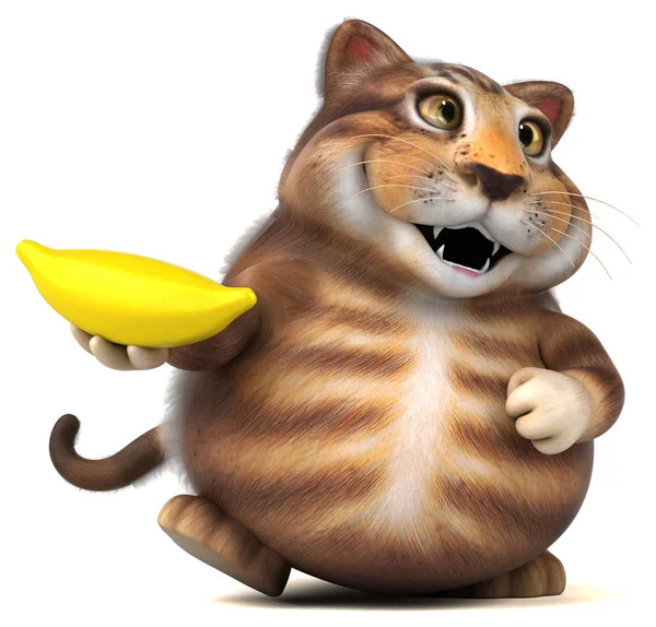 Смішний Мультяшний Персонаж Бананом Ілюстрація — стокове фото