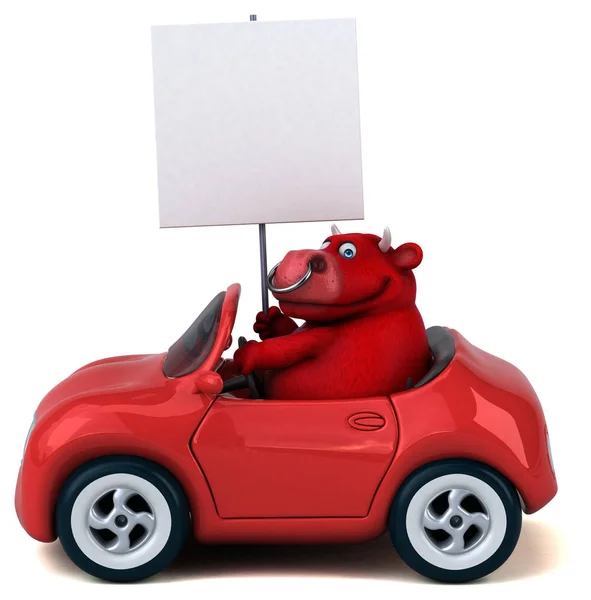 Funny Cartoon Character Car Illustration — Stock Photo, Image