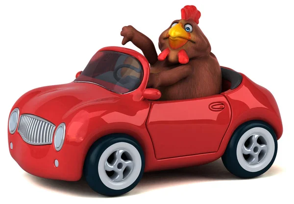 Funny Cartoon Character Car Illustration — Stock Photo, Image