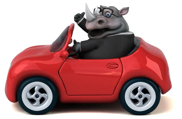Funny Cartoon Charakter Samochodu Ilustracja — Zdjęcie stockowe