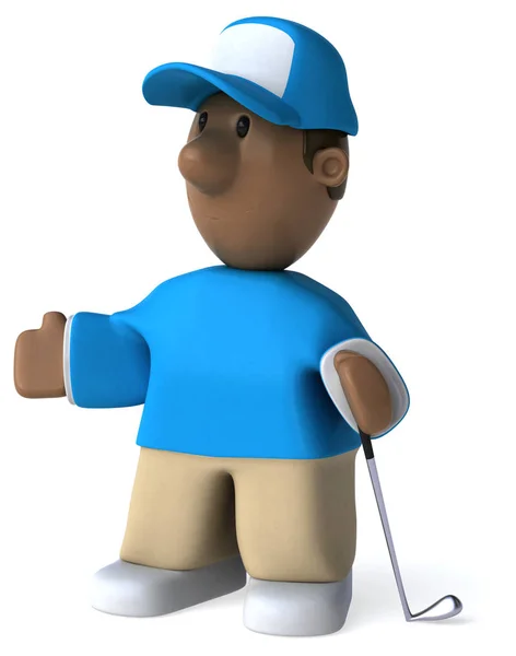 Kul Golfspelare Karaktär Illustration — Stockfoto