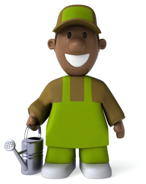 Personagem Jardineiro Divertido Ilustração — Fotografia de Stock