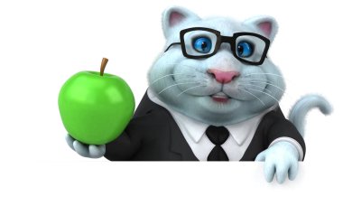 Apple - 3d çizim ile eğlenceli çizgi film karakteri