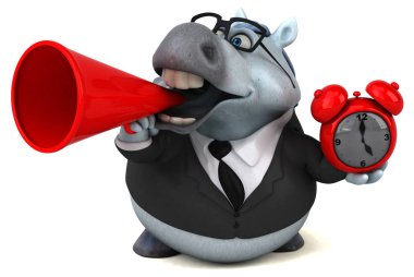 eğlenceli çizgi film karakteri ile çalar saat - 3d çizim