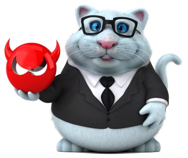 Eğlenceli çizgi film karakteri ile virüs - 3d çizim