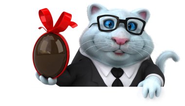 Paskalya yortusu yumurta - 3d çizim ile eğlenceli çizgi film karakteri