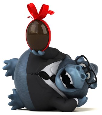 Paskalya yortusu yumurta - 3d çizim ile eğlenceli çizgi film karakteri