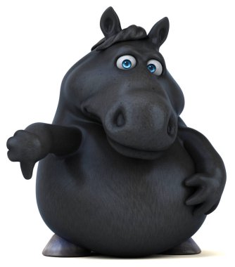 Eğlenceli at karakteri - 3D İllüstrasyon