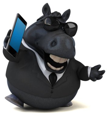 eğlenceli çizgi film karakteri ile smartphone - 3d çizim