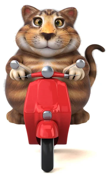 Fun Cartoon Character Scooter Illustration — Stock Photo, Image