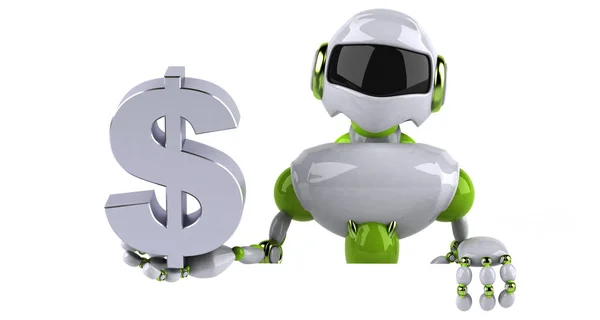 Spaß Cartoon Figur Mit Dollar Illustration — Stockfoto