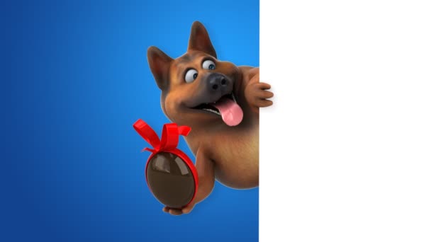 Fun Dog Cartoon Character Egg Animation — Stock Video