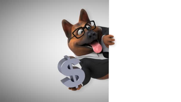Personagem Desenho Animado Divertido Com Dólar Animação — Vídeo de Stock