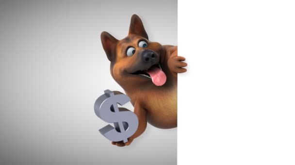 Fun Cartoon Character Dollar Animation — Stock Video