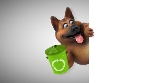 Divertido Personaje Dibujos Animados Para Perros Con Bin Animación — Vídeos de Stock