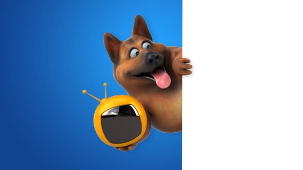 Fun Cartoon Character Dog Animation — Stock Video