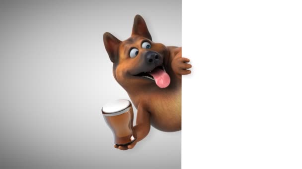 Divertido Personaje Dibujos Animados Con Cerveza Animación — Vídeos de Stock