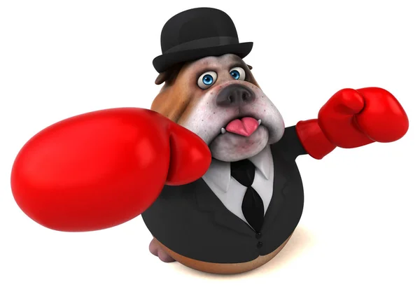 Rolig Bulldog Karaktär Illustration — Stockfoto