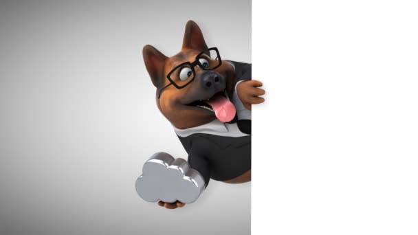 Rolig Tecknad Figur Med Cloud Animation — Stockvideo