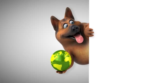 Spaß Cartoon Figur Mit Planet Animation — Stockvideo