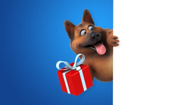 Amusant Personnage Dessin Animé Pour Chien Avec Cadeau Animation — Video