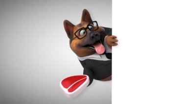 Oyunculuk köpek çizgi film karakteri ile et - 3d animasyon 