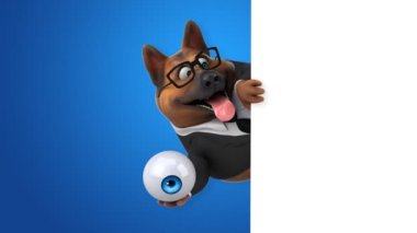 Göz - 3d animasyon ile eğlenceli çizgi film karakteri köpek 