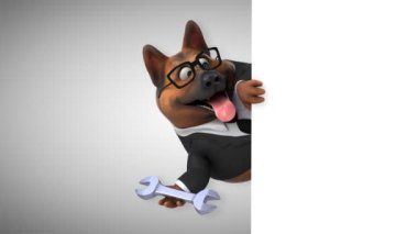 eğlenceli çizgi film karakteri ile araç - 3d animasyon