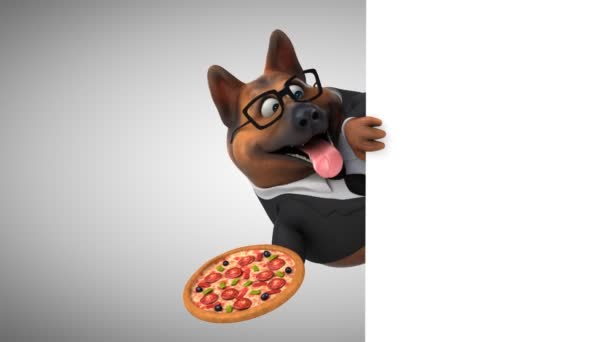 Fun Cartoon Character Pizza Animation — Stock Video