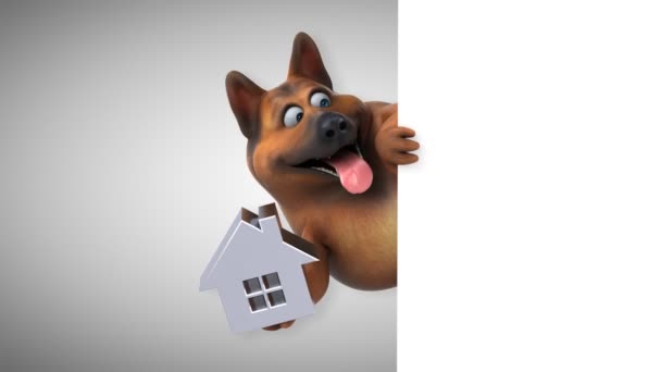 楽しい漫画文字犬の家 アニメーション — ストック動画