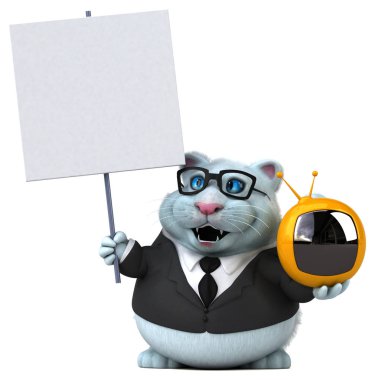 Komik çizgi film karakteri ile tv - 3d çizim