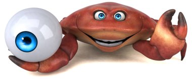 Eğlenceli çizgi film karakteri ile göz - 3d çizim