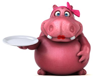 Eğlenceli çizgi film karakteri ile plaka - 3d çizim