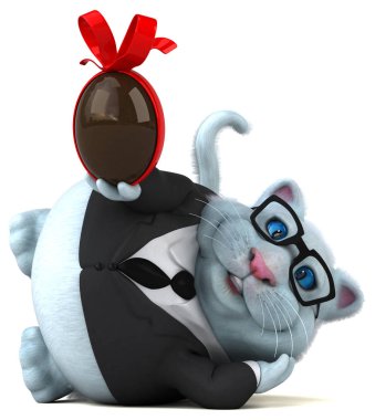 Paskalya yortusu yumurta - 3d çizim ile eğlenceli çizgi film karakteri