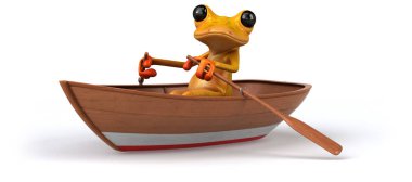 Eğlenceli karakteri tekne - 3d çizim 