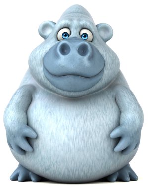 Eğlenceli yeti karakter - 3d çizim