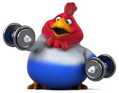 -3d çizim eğlenceli çizgi film karakteri ile ağırlık