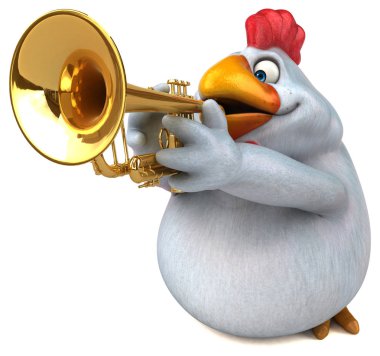 Müzik - 3d çizim komik çizgi film karakteri